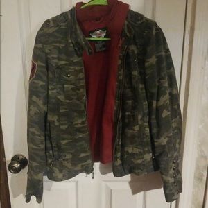 Harley Davidson Camo Jacket, Hoodie, and Vest,